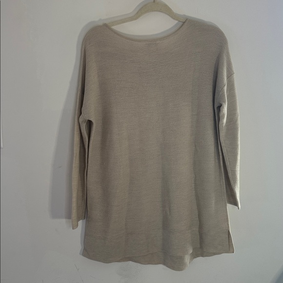 J.Jill Merino Wool Washable Sweater Beige Petite M Lightweight Knit Pullover - Picture 6 of 12